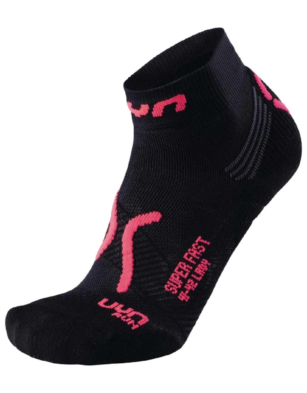 Chaussettes UYN Lady Run Super Fast Socks black / coral fluo